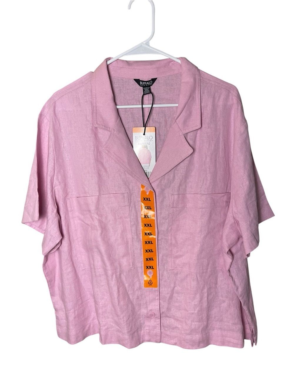 NWT Buffalo David Bitton Women's Short Sleeve Shirt Pink XXL
